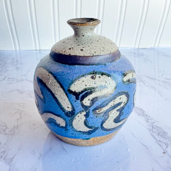 Boise Idaho Clay Sweetgrass (?) 1983 Signed Studio Pottery Weedpot Vase - Picture 3 of 11